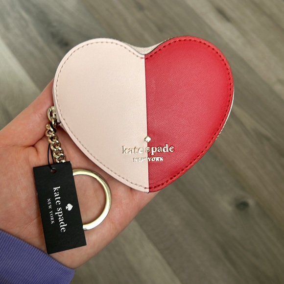 NWT Kate Spade Loveshack Heart Coin Purse w/ Keychain, Pink Multi - Picture 2 of 6